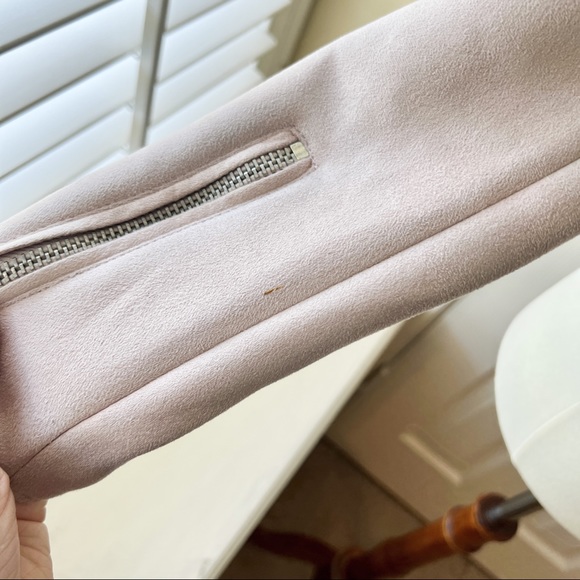 Zara Light Pink Suede Moto Jacket - Picture 15 of 16